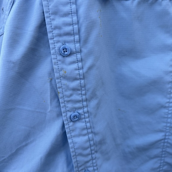 Dri Duck Mens Blue Short Sleeve Fishing Shirt Vented Ripstop Round Valley Rock - Picture 6 of 12